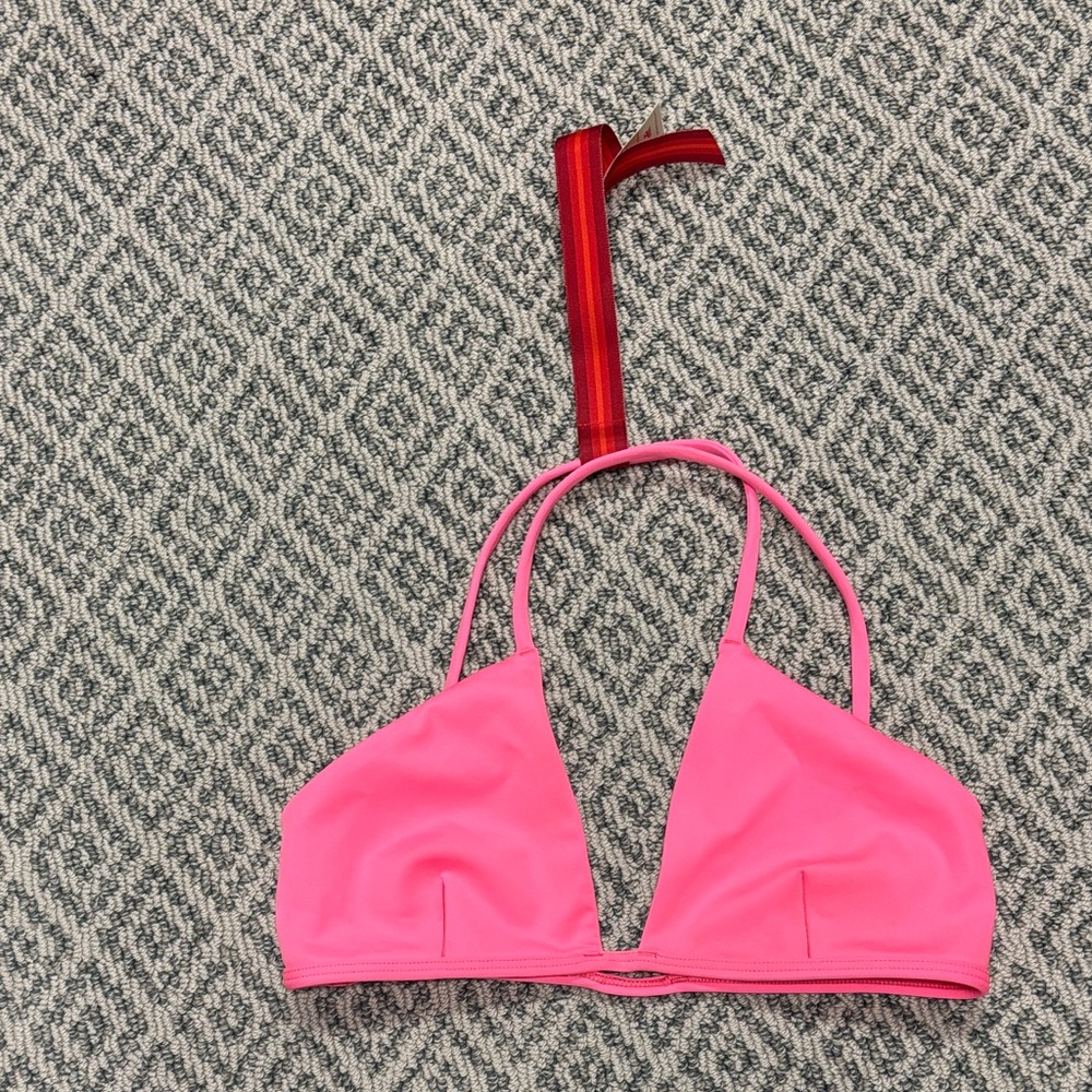 NWT Left On Friday Bright Pink Bikini Top Size Small